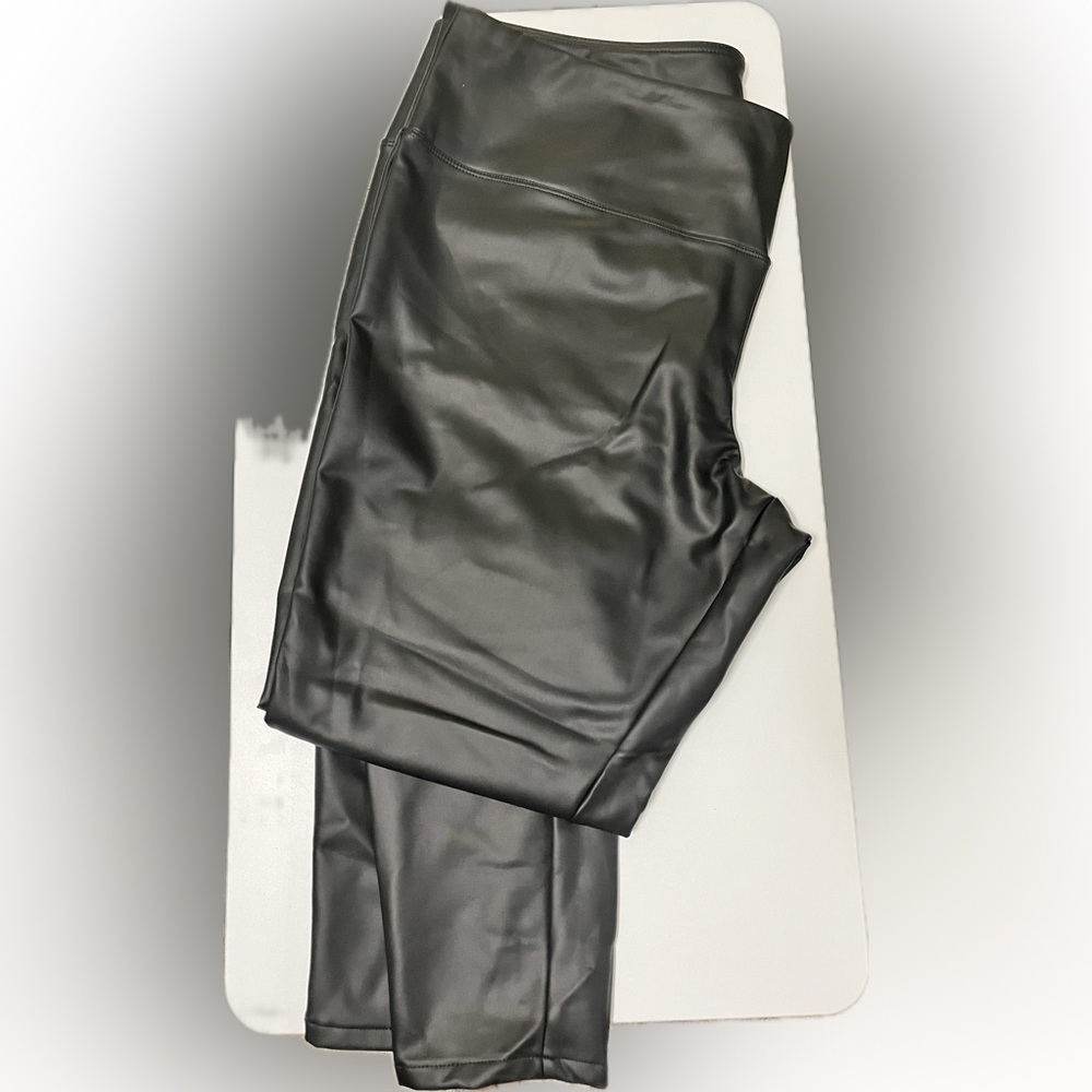 A New Day Black Leather Look Leggings